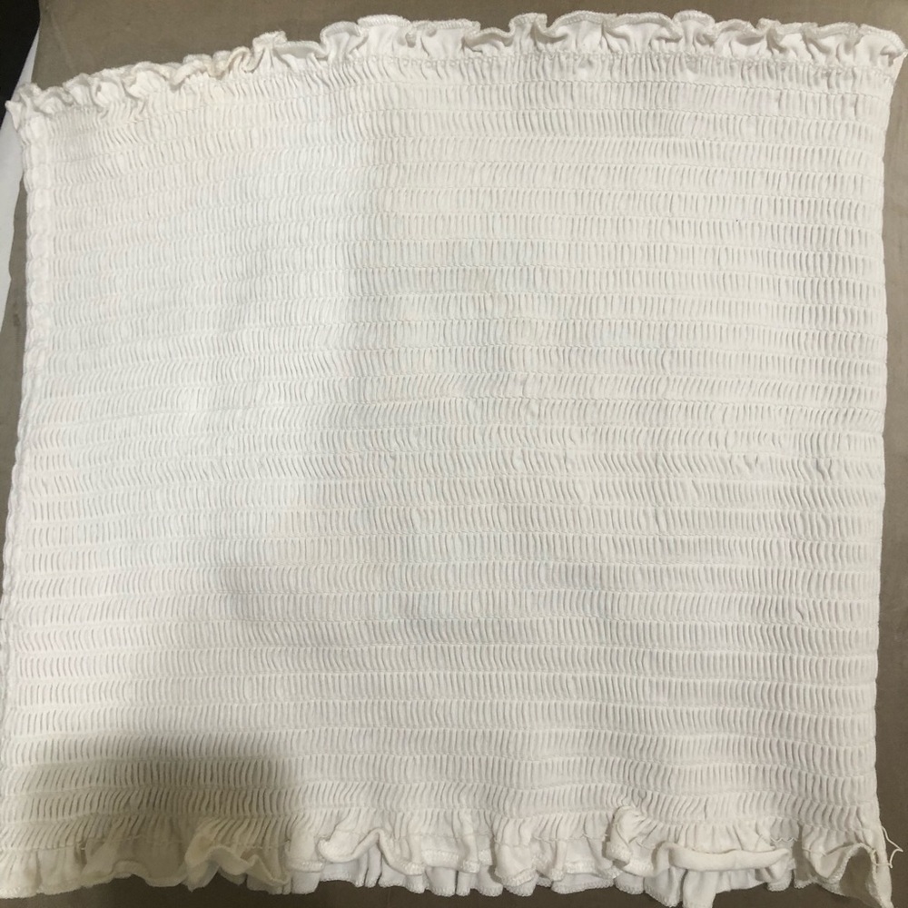 White tube top with ruffles